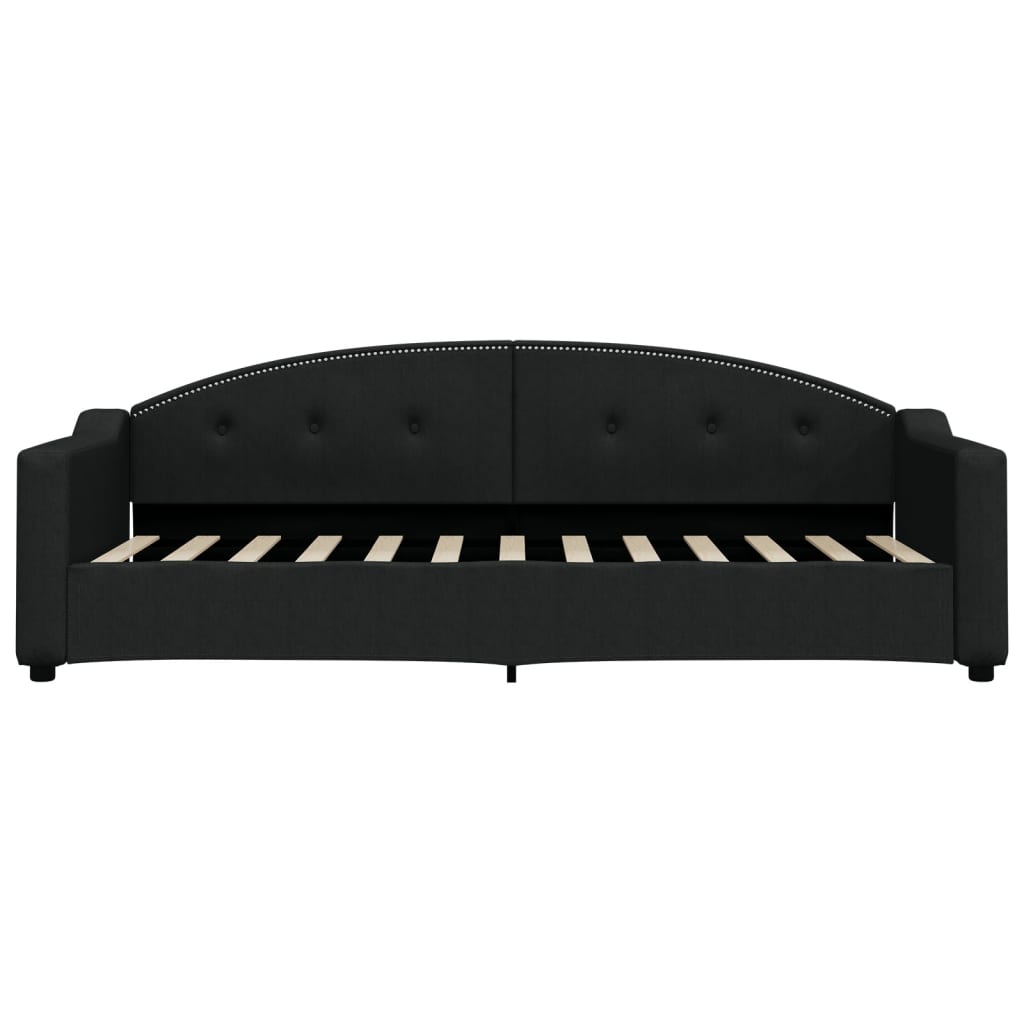 Divano Letto Estraibile con Cassetti Nero 80x200 cm in Tessuto