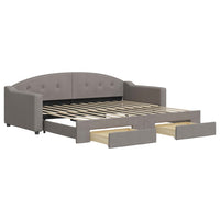 vidaXL Divano Letto Estraibile con Cassetti Tortora 90x200 cm Tessuto