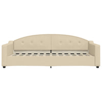 Divano Letto Estraibile con Cassetti Crema 90x200 cm in Tessuto 3197570