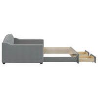 Divano Letto Estraibile Cassetti Grigio Chiaro 100x200 Tessuto 3197571