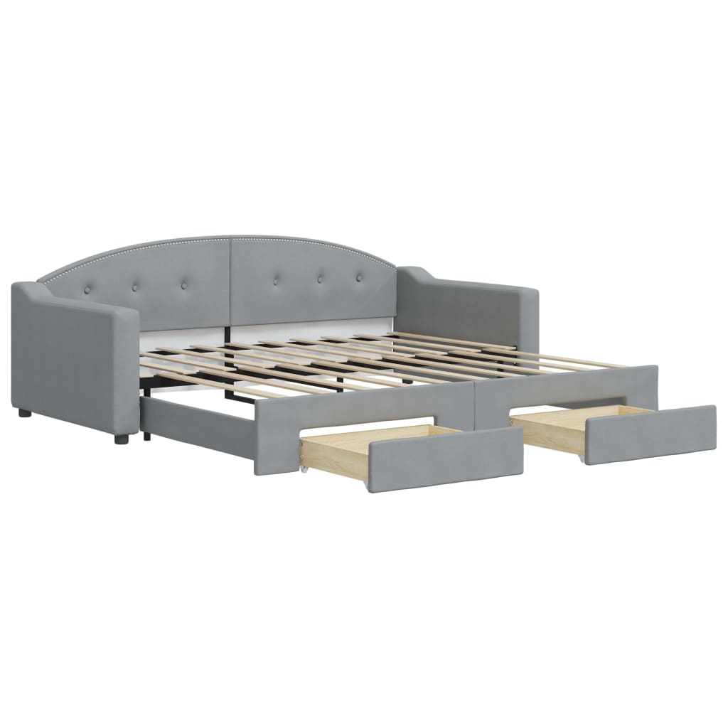 Divano Letto Estraibile Cassetti Grigio Chiaro 90x190cm Tessutocod mxl 82777