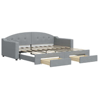 Divano Letto Estraibile Cassetti Grigio Chiaro 90x190cm Tessutocod mxl 82777