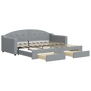 Divano Letto Estraibile Cassetti Grigio Chiaro 90x190cm Tessutocod mxl 82777