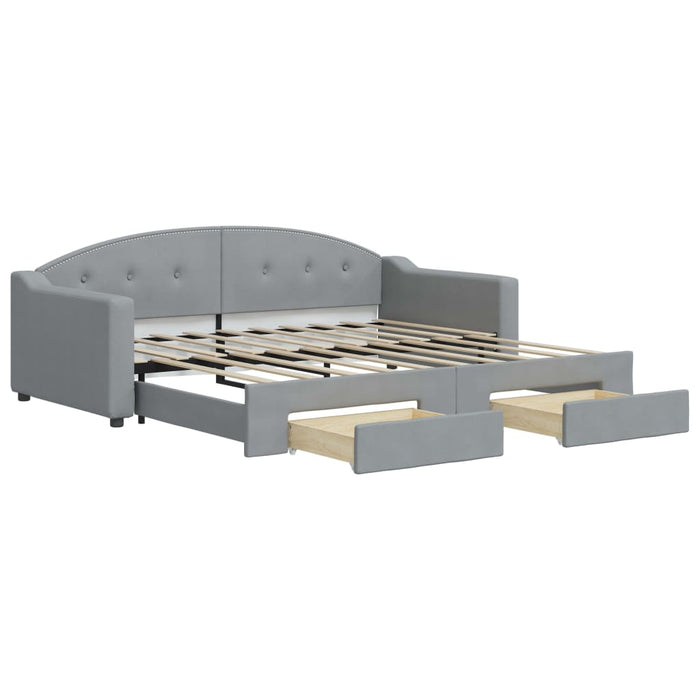 Divano Letto Estraibile Cassetti Grigio Chiaro 90x190cm Tessutocod mxl 82777