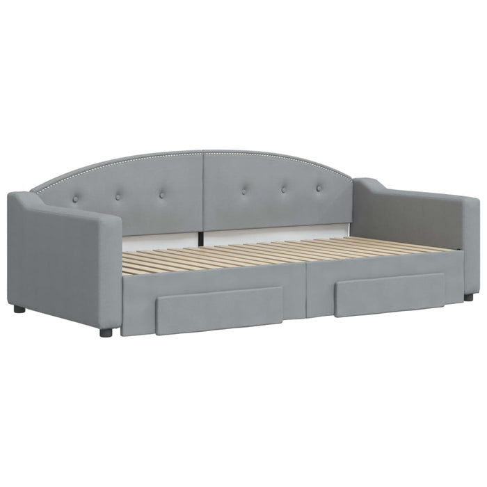 Divano Letto Estraibile Cassetti Grigio Chiaro 90x190cm Tessutocod mxl 82777