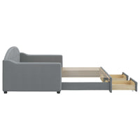 Divano Letto Estraibile Cassetti Grigio Chiaro 90x190cm Tessuto 3197576