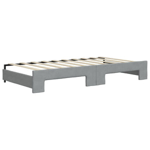 Divano Letto Estraibile Cassetti-Sofa Letto-Daybed Grigio Chiaro 90x190cm Tessuto 829802