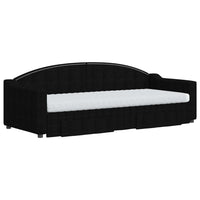 vidaXL Divano Letto Estraibile con Cassetti Nero 80x200 cm in Tessuto