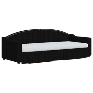 vidaXL Divano Letto Estraibile con Cassetti Nero 80x200 cm in Tessuto