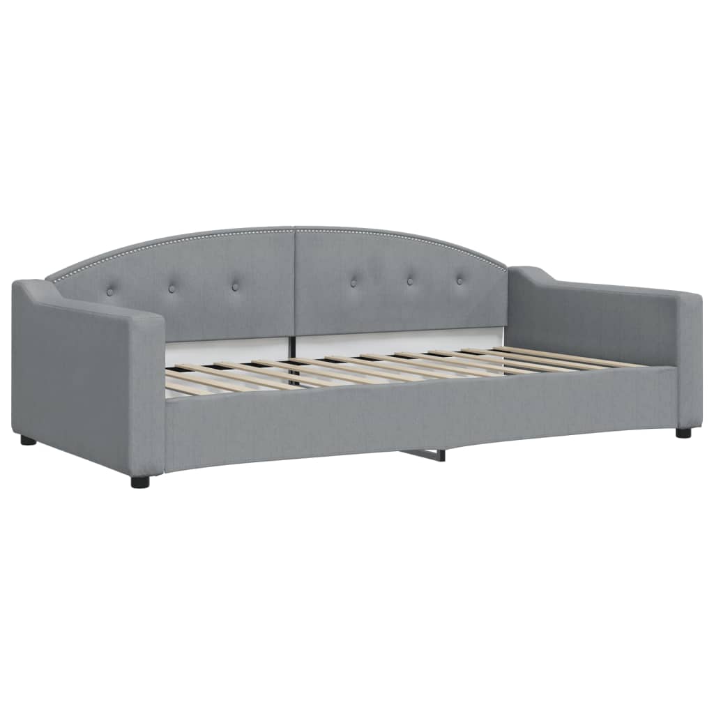 Divano Letto Estraibile Cassetti Grigio Chiaro 100x200 Tessuto 3197589