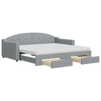 Divano Letto Estraibile Cassetti Grigio Chiaro 90x190cm Tessutocod mxl 106717