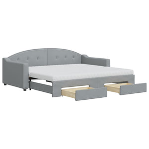 Divano Letto Estraibile Cassetti Grigio Chiaro 90x190cm Tessutocod mxl 106717