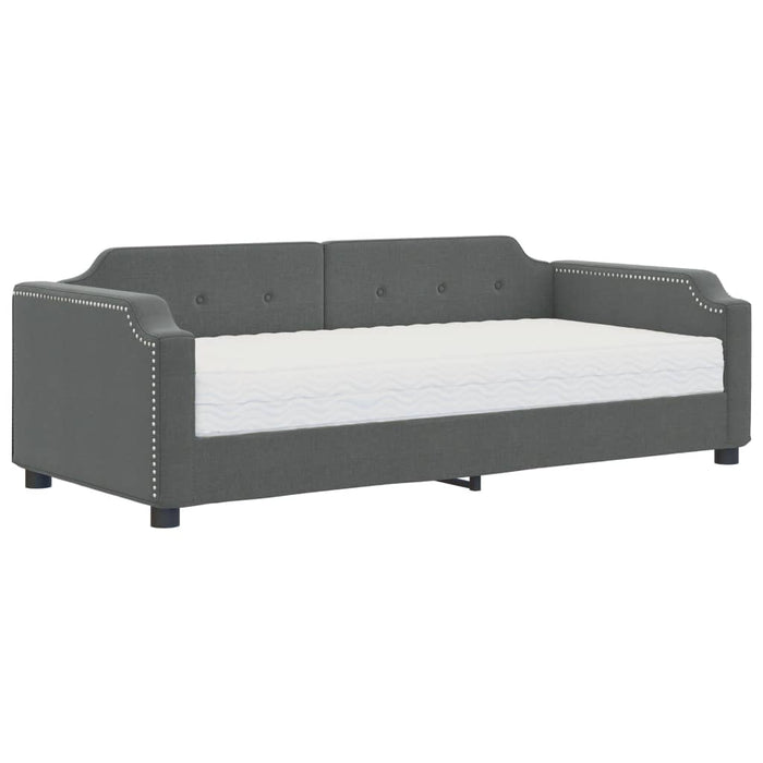 Divano Letto con Materasso-Sofa Letto-Daybed Grigio Scuro 80x200 cm in Tessuto 615169