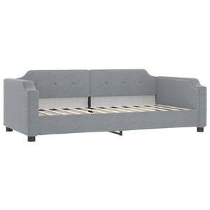 Divano Letto con Materasso-Sofa Letto-Daybed Grigio Chiaro 90x200 cm in Tessuto 279172
