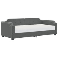 Divano Letto con Materasso Grigio Scuro 90x200 cm in Tessuto 3197617