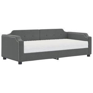 Divano Letto con Materasso-Sofa Letto-Daybed Grigio Scuro 90x200 cm in Tessuto 190679