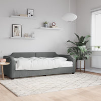 Divano Letto con Materasso-Sofa Letto-Daybed Grigio Scuro 90x200 cm in Tessuto 190679
