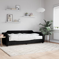 Divano Letto con Materasso-Sofa Letto-Daybed Nero 90x200 cm in Tessuto 575389