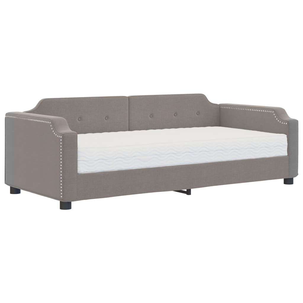 Divano Letto con Materasso Tortora 90x200 cm in Tessuto 3197619