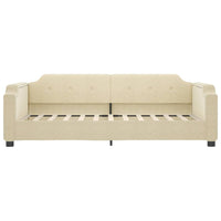 Divano Letto con Materasso Crema 90x200 cm in Tessuto