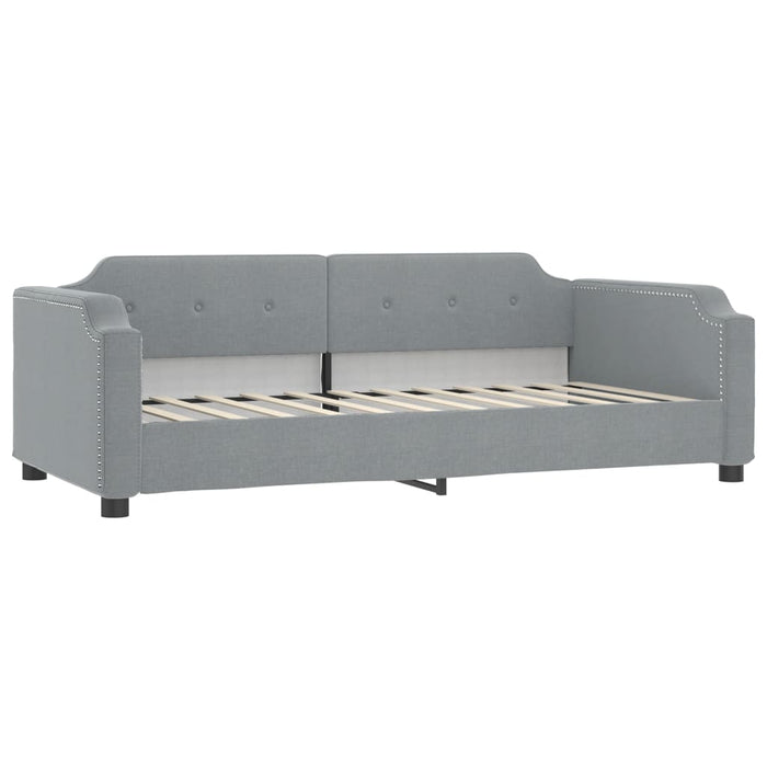 Divano Letto con Materasso Grigio Chiaro 100x200 cm in Tessuto