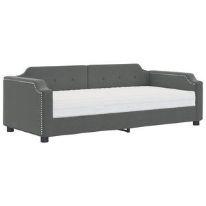 Divano Letto con Materasso-Sofa Letto-Daybed Grigio Scuro 100x200 cm in Tessuto 787263