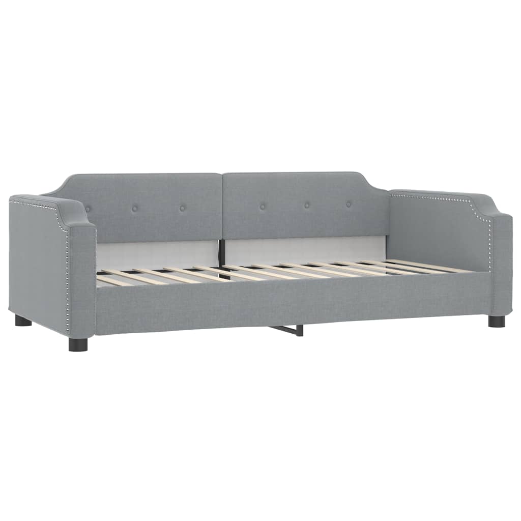 Divano Letto con Materasso-Sofa Letto-Daybed Grigio Chiaro 90x190 cm in Tessuto 739976