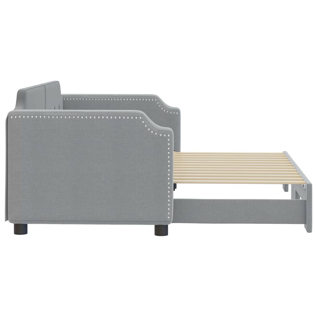 Divano Letto con Letto Estraibile Grigio Chiaro 80x200 Tessuto 3197629