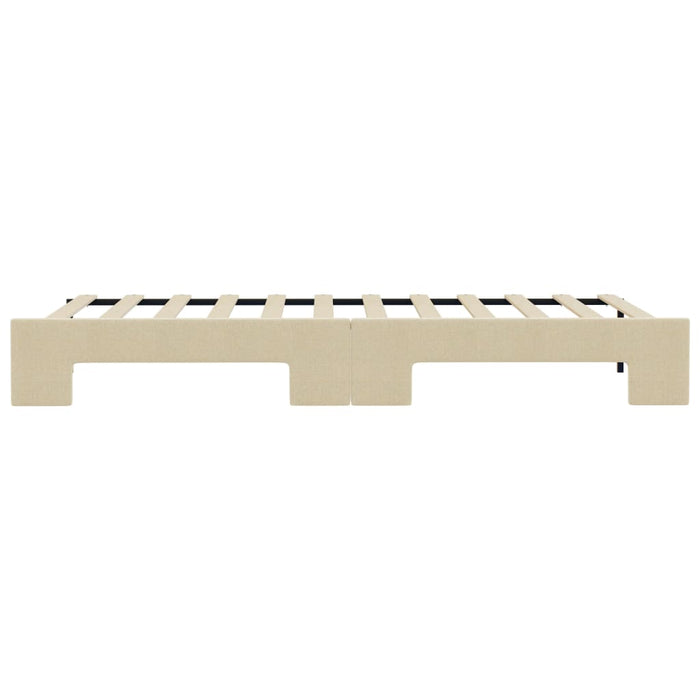 Divano Letto con Letto Estraibile Crema 80x200 cm Tessuto 3197633