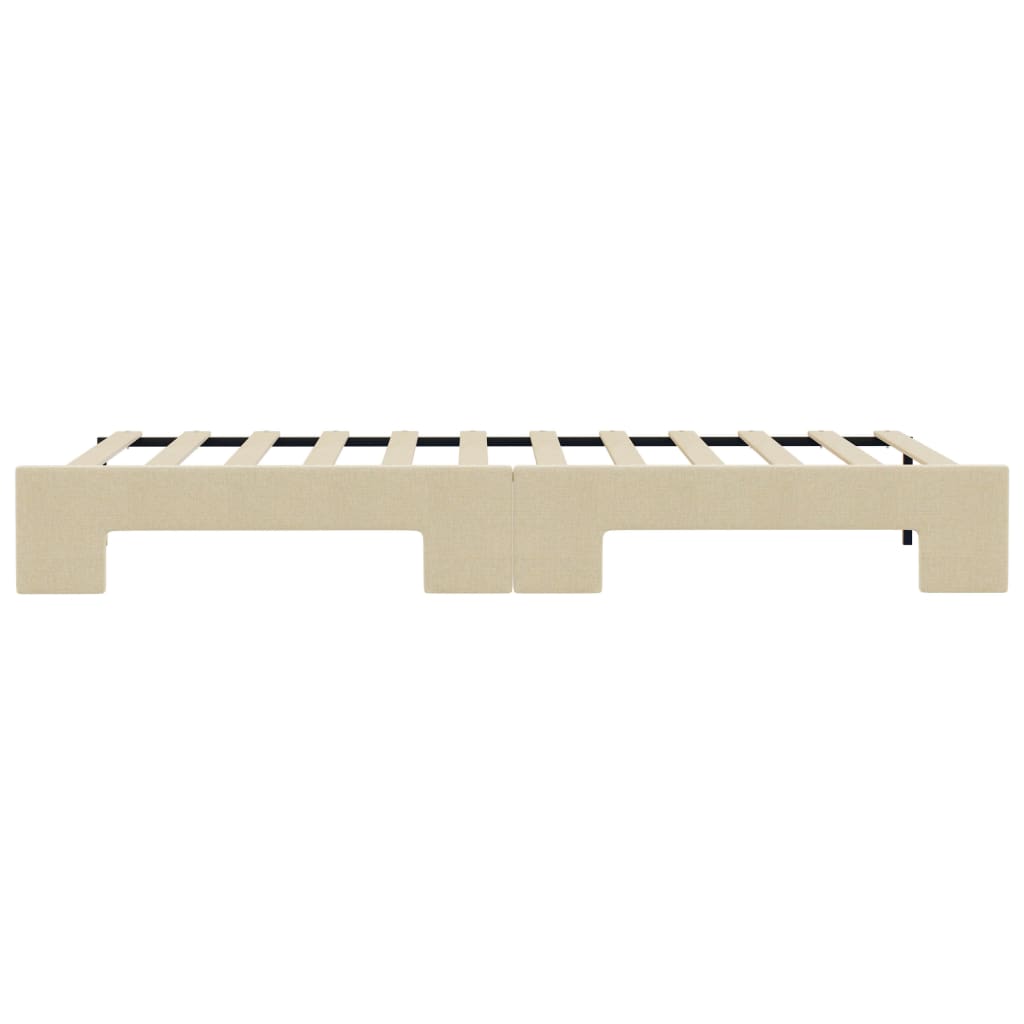 Divano Letto con Letto Estraibile Crema 80x200 cm Tessuto