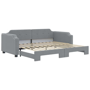 Divano Letto con Letto Estraibile-Sofa Letto-Daybed Grigio Chiaro 90x200 Tessuto 850006