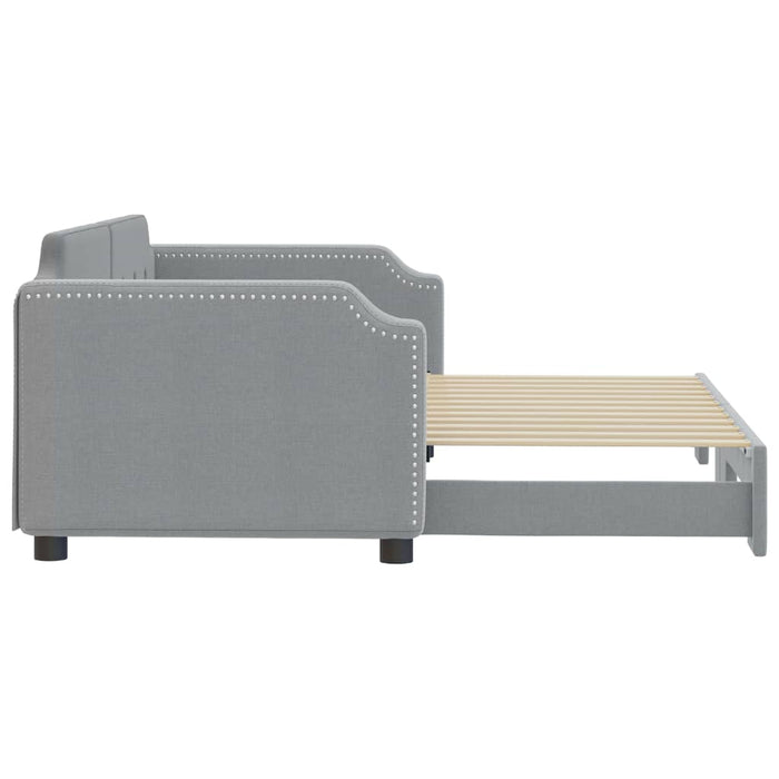 Divano Letto con Letto Estraibile Grigio Chiaro 90x200 Tessuto 3197634