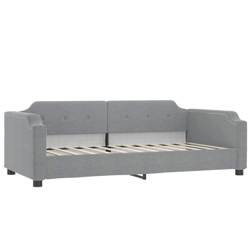 Divano Letto con Letto Estraibile Grigio Chiaro 90x200 Tessuto 3197634
