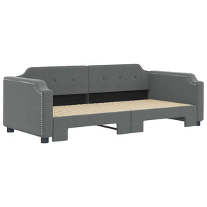 Divano Letto con Letto Estraibile Grigio Scuro 90x200cm Tessuto 3197635