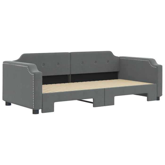 Divano Letto con Letto Estraibile Grigio Scuro 90x200cm Tessuto