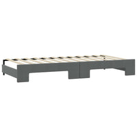 Divano Letto con Letto Estraibile Grigio Scuro 90x200cm Tessuto