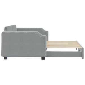 Divano Letto con Letto Estraibile Grigio Chiaro 100x200 Tessuto 3197639