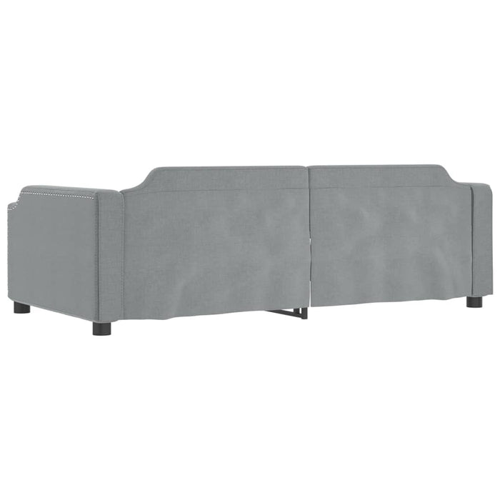 Divano Letto con Letto Estraibile Grigio Chiaro 100x200 Tessuto 3197639