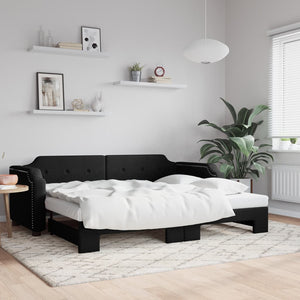 Divano Letto con Letto Estraibile Nero 100x200 cm in Tessutocod mxl 130583