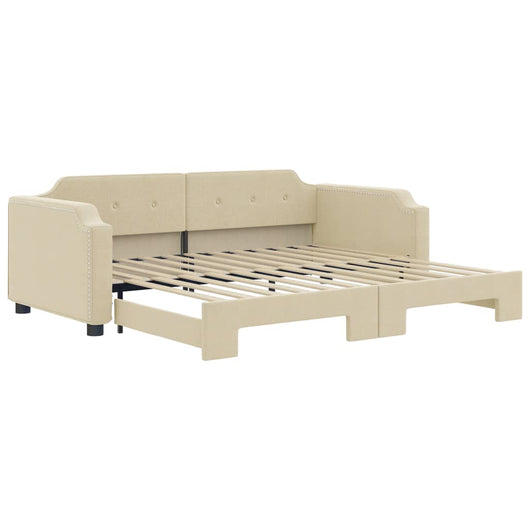 Divano Letto con Letto Estraibile Crema 100x200 cm in Tessutocod mxl 130597