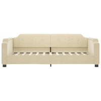 Divano Letto con Letto Estraibile Crema 100x200 cm in Tessuto 3197643