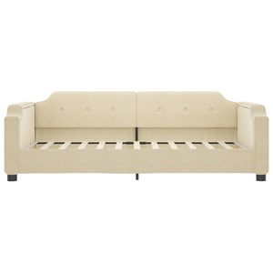 Divano Letto con Letto Estraibile Crema 100x200 cm in Tessuto 3197643