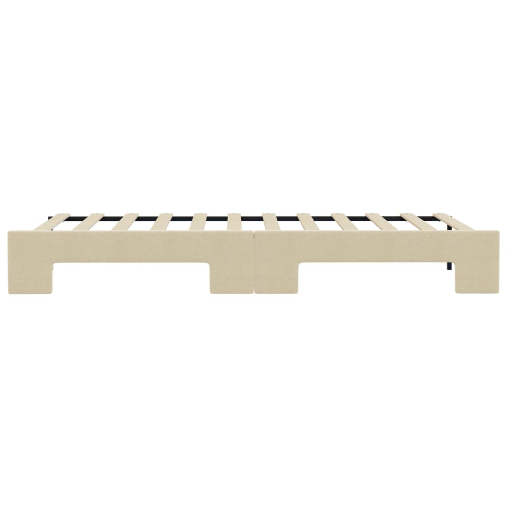 Divano Letto con Letto Estraibile Crema 100x200 cm in Tessuto 3197643