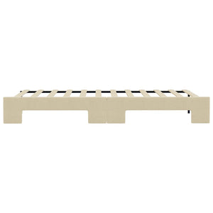 Divano Letto con Letto Estraibile Crema 100x200 cm in Tessuto 3197643