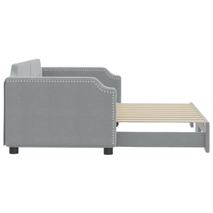 Divano Letto con Letto Estraibile Grigio Chiaro 90x190 Tessuto 3197644