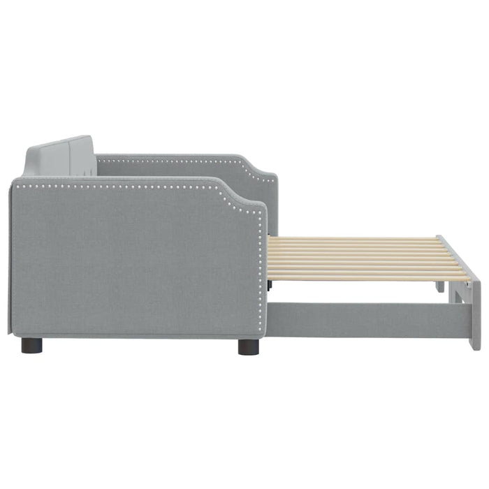 Divano Letto con Letto Estraibile Grigio Chiaro 90x190 Tessuto 3197644