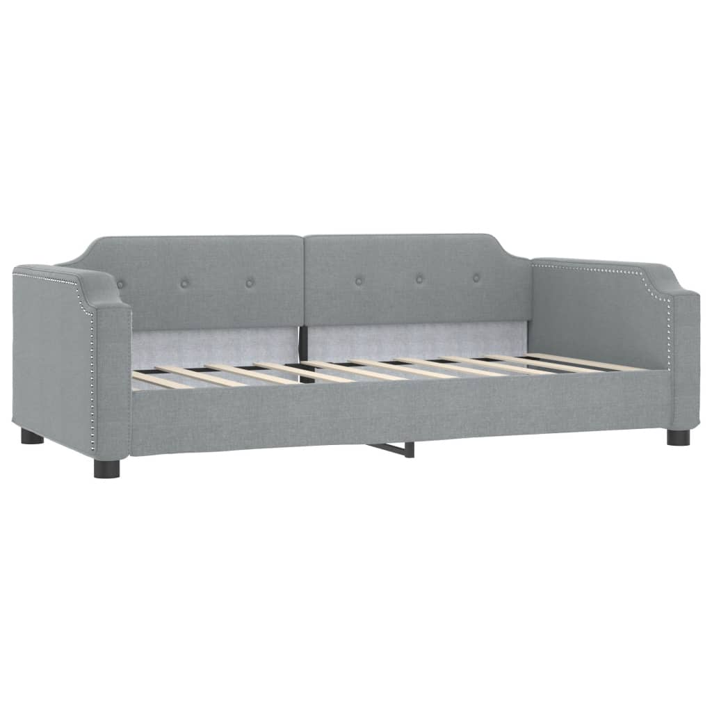 Divano Letto con Letto Estraibile Grigio Chiaro 90x190 Tessuto 3197644
