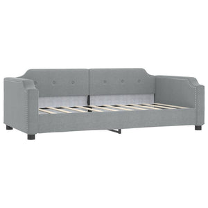 Divano Letto con Letto Estraibile Grigio Chiaro 90x190 Tessuto 3197644
