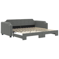 Divano Letto con Letto Estraibile-Sofa Letto-Daybed Grigio Scuro 90x190cm Tessuto 952553