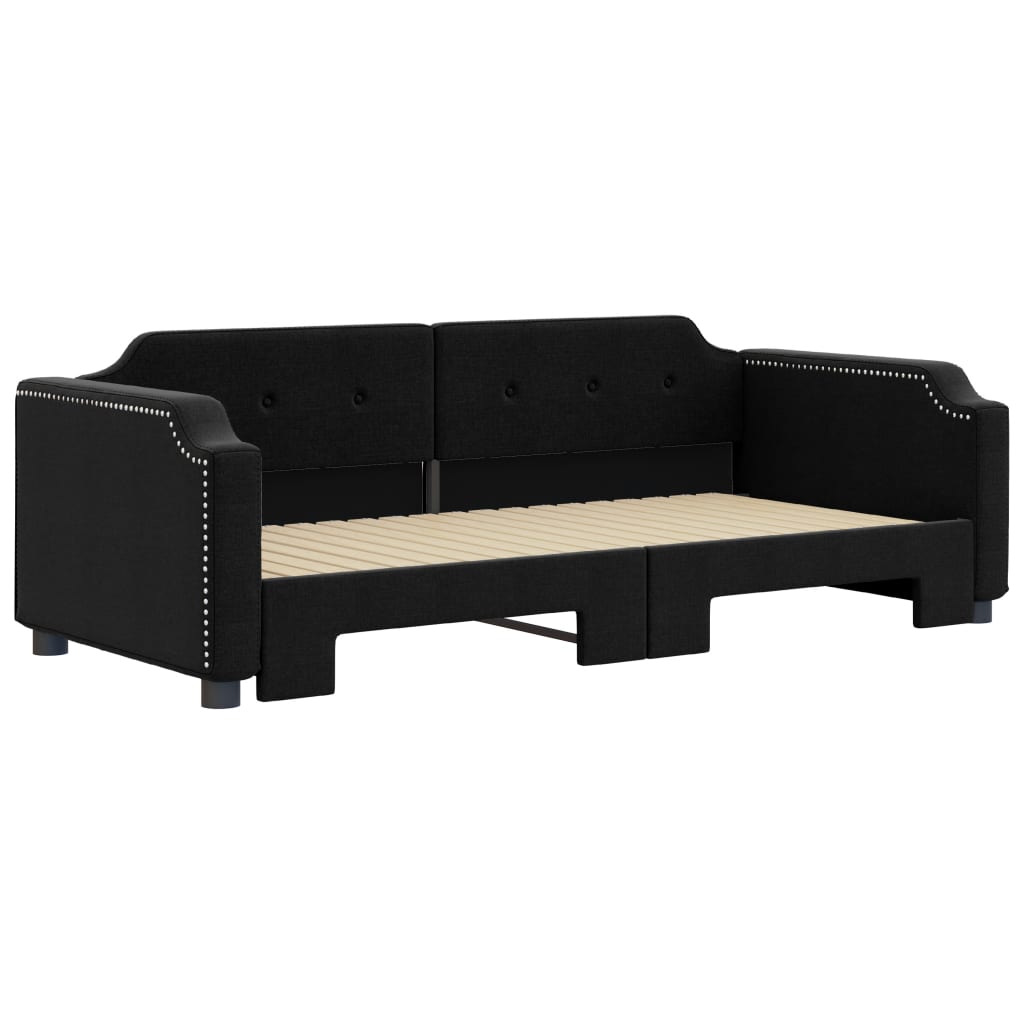 Divano Letto con Letto Estraibile-Sofa Letto-Daybed Nero 90x190 cm in Tessuto 911012